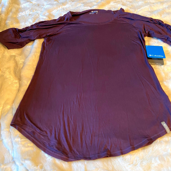 COLUMBIA Onmi-Wick Adera collection Purple Top Ladies Size Small NWT - Picture 1 of 13